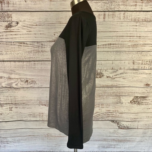 NORDSTROM TROUVE Metallic Colorblock Knit Tunic - Picture 3 of 6